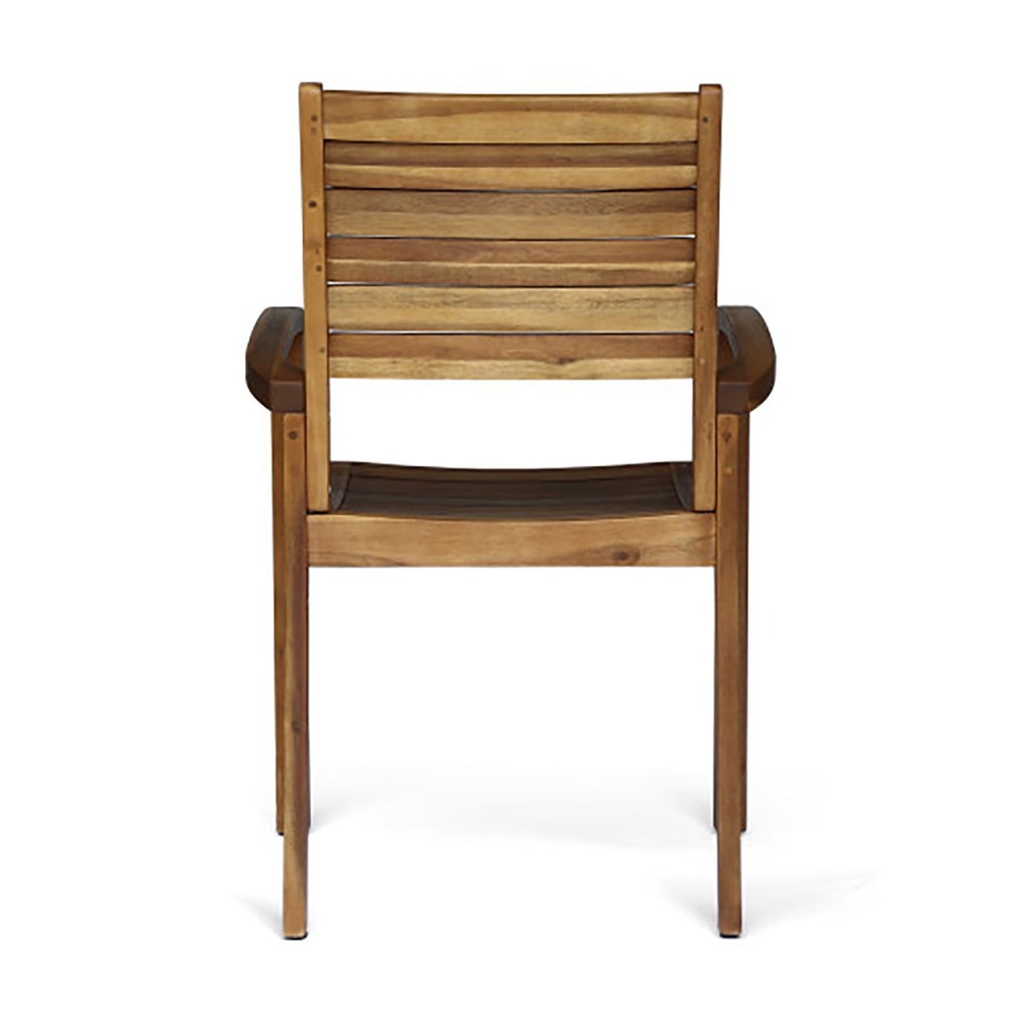 Outdoor Dining Chair, Acacia Wood Teak-Colored Finish, Stacking Design for Patio or Resort-Style Settings - 1st Choice Furniture Direct