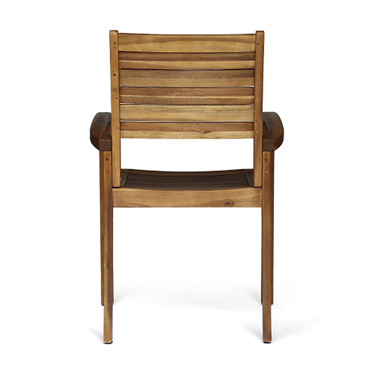 Outdoor Dining Chair, Acacia Wood Teak-Colored Finish, Stacking Design for Patio or Resort-Style Settings - 1st Choice Furniture Direct