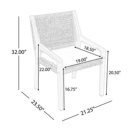 Outdoor Dining Set – Premium Acacia Wood Della Table & Wicker Chairs with Cream Cushion for Comfortable Dining Experience,Suitable for large gatherings(1 Table + 6 Chairs) - 1st Choice Furniture Direct