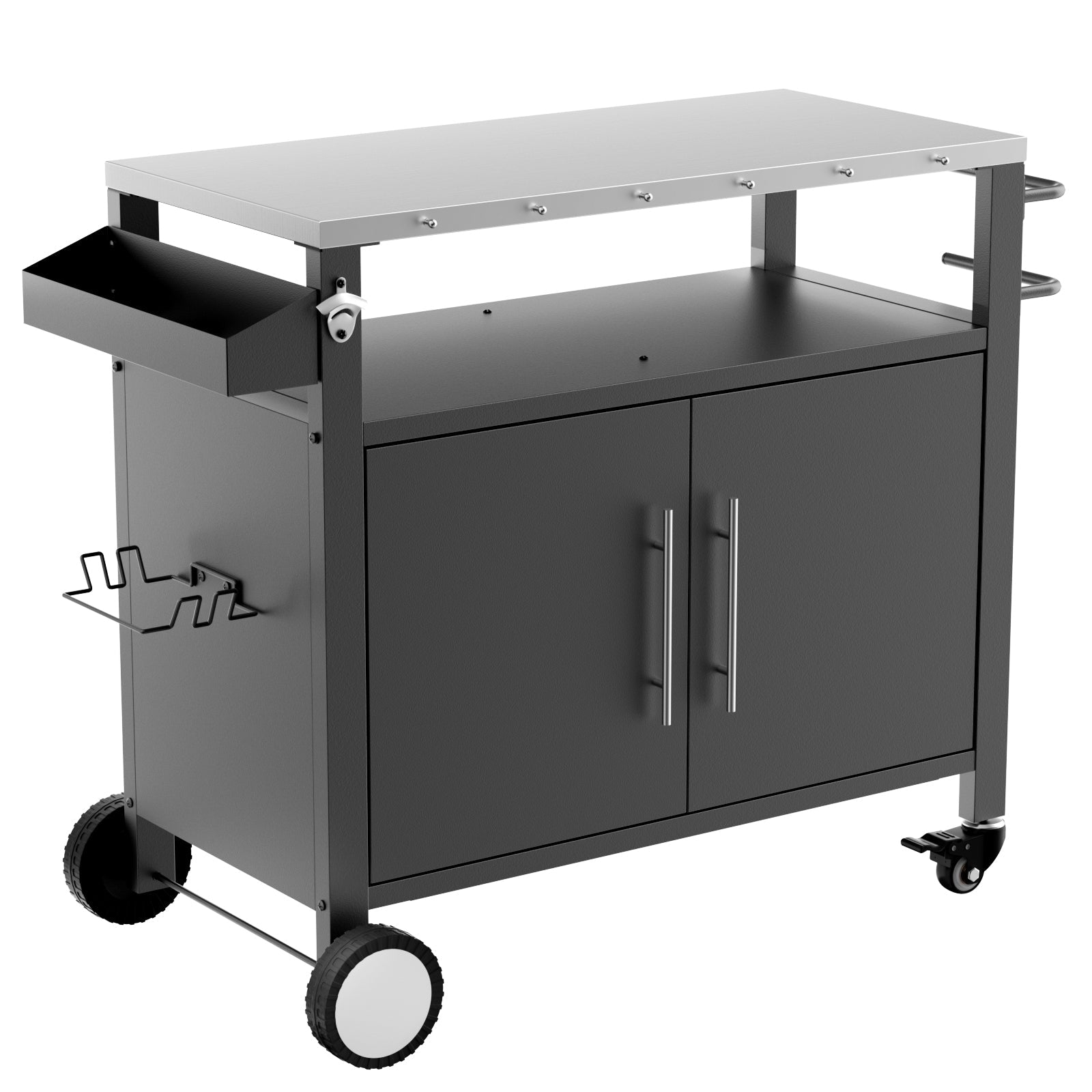 Outdoor Grill Cart with Stainless Steel Top and Storage - 1st Choice Furniture Direct
