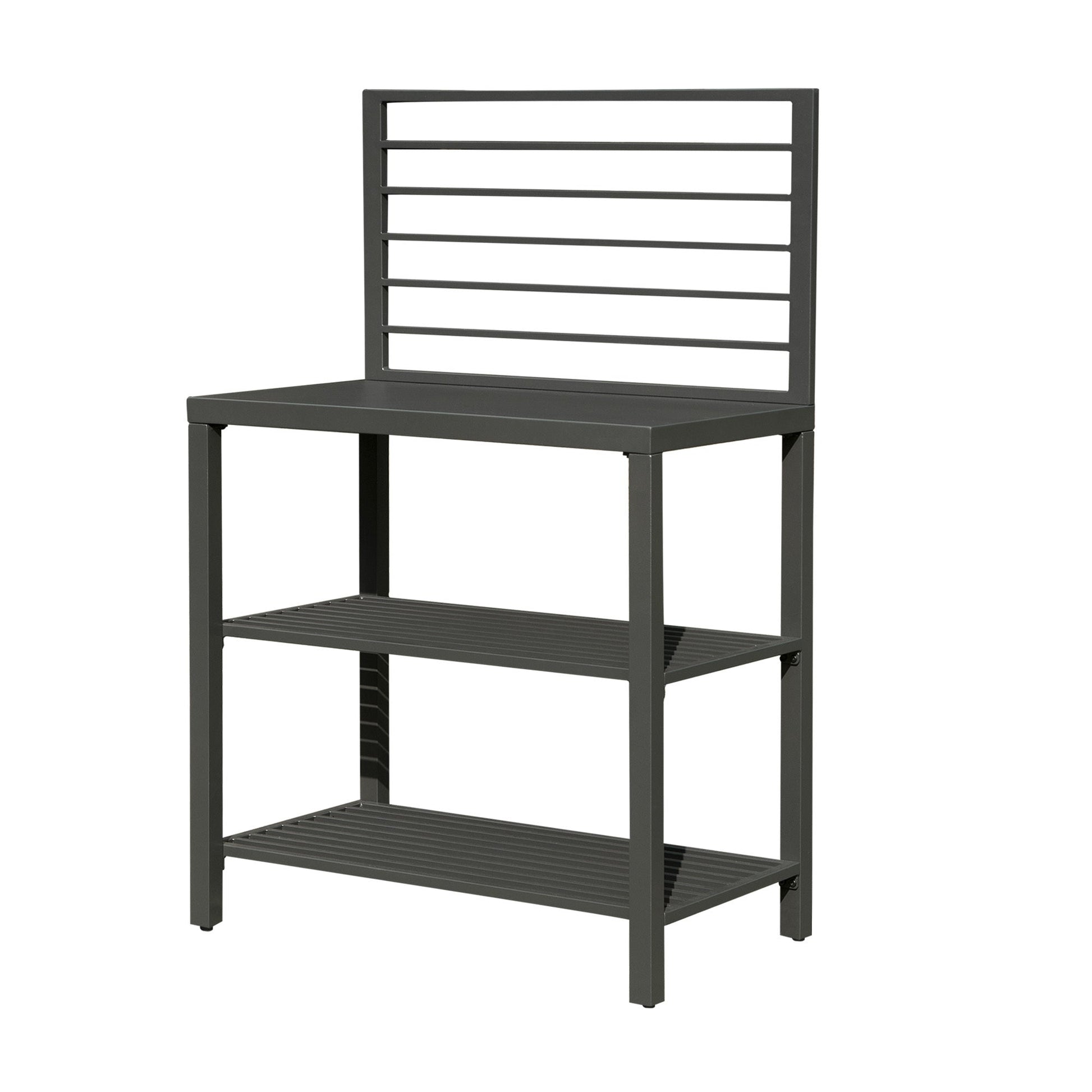 Outdoor Kitchen Island with Storage, Aluminum Kitchen Storage Island Kitchen Food Prep Table with Double Storage Rack, Freestanding Bar Center with Protective Cover Indoor Outdoor - 1st Choice Furniture Direct