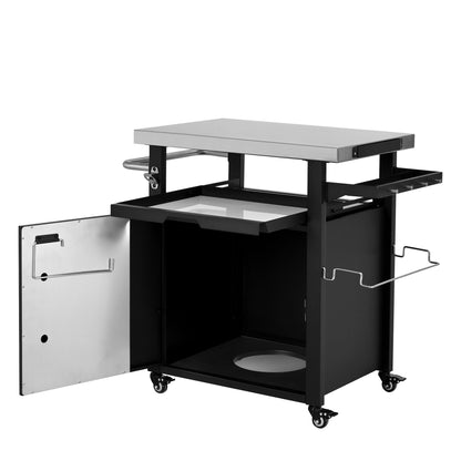 Outdoor Kitchen Prep Station with Stainless Steel Top & Storage - 1st Choice Furniture Direct