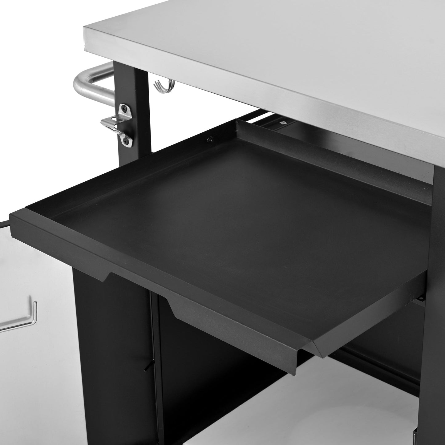 Outdoor Kitchen Prep Station with Stainless Steel Top & Storage - 1st Choice Furniture Direct