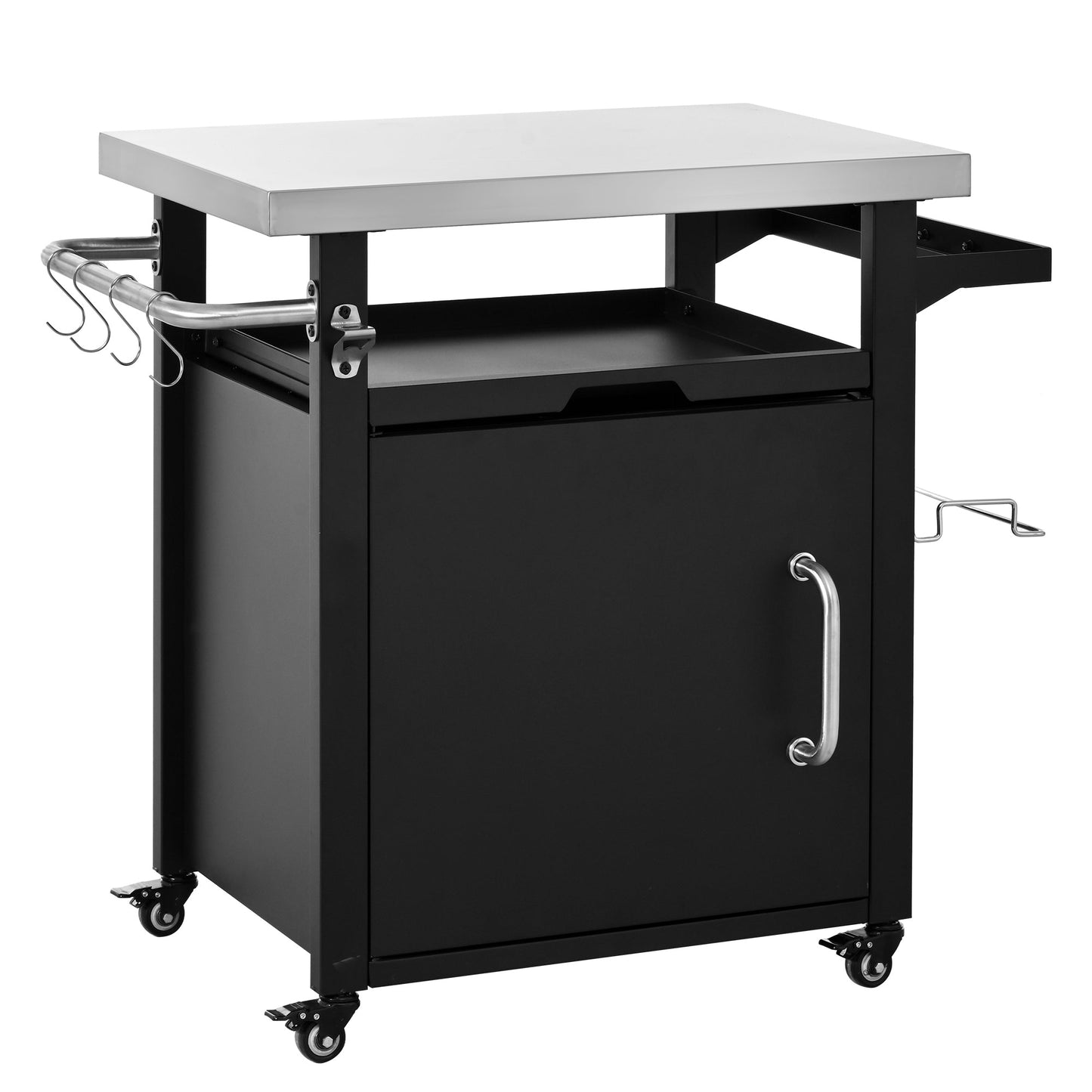 Outdoor Kitchen Prep Station with Stainless Steel Top & Storage - 1st Choice Furniture Direct