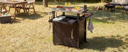 Outdoor Kitchen Prep Station with Stainless Steel Top & Storage - 1st Choice Furniture Direct