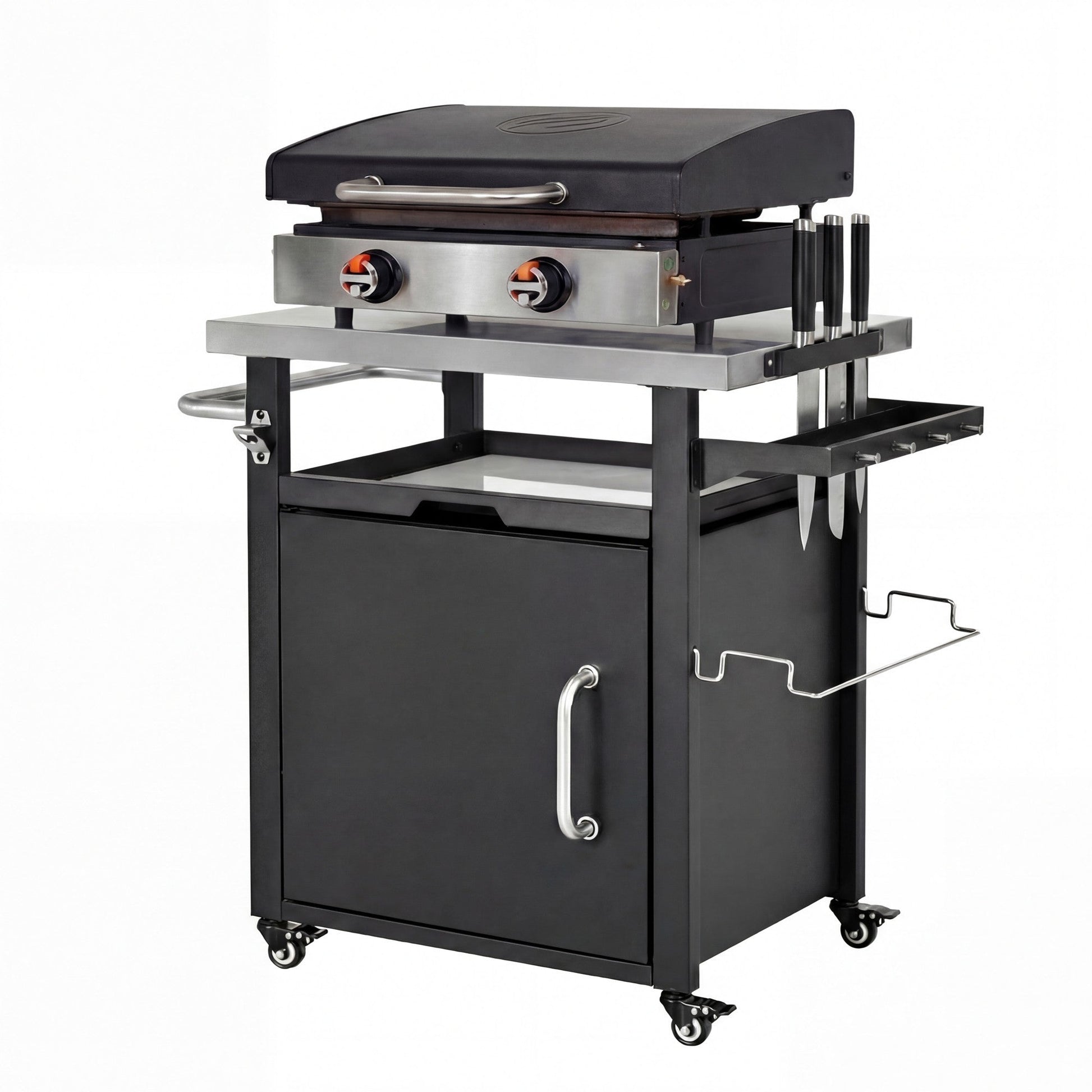 Outdoor Kitchen Prep Station with Stainless Steel Top & Storage - 1st Choice Furniture Direct
