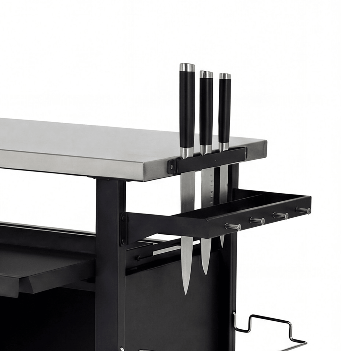 Outdoor Kitchen Prep Station with Stainless Steel Top & Storage - 1st Choice Furniture Direct