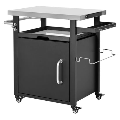 Outdoor Kitchen Prep Station with Stainless Steel Top & Storage - 1st Choice Furniture Direct