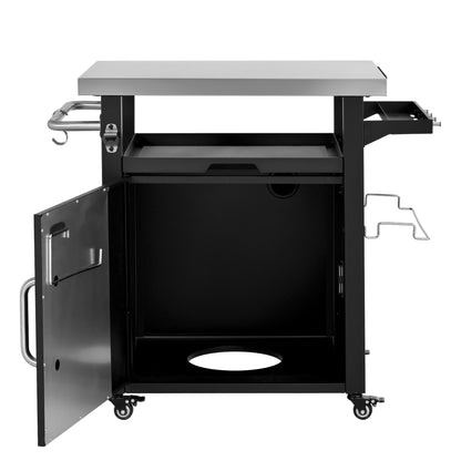Outdoor Kitchen Prep Station with Stainless Steel Top & Storage - 1st Choice Furniture Direct