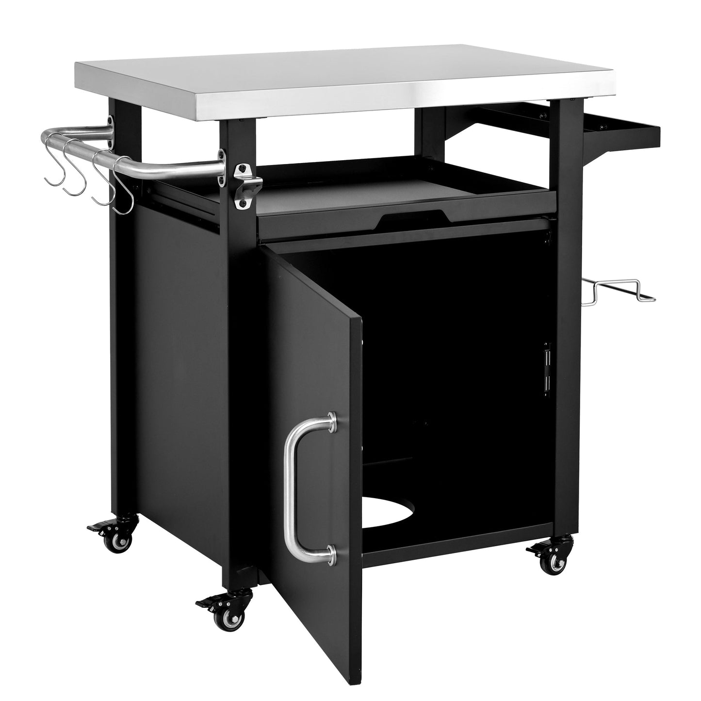 Outdoor Kitchen Prep Station with Stainless Steel Top & Storage - 1st Choice Furniture Direct