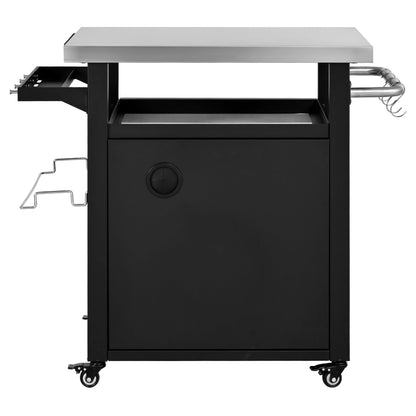 Outdoor Kitchen Prep Station with Stainless Steel Top & Storage - 1st Choice Furniture Direct