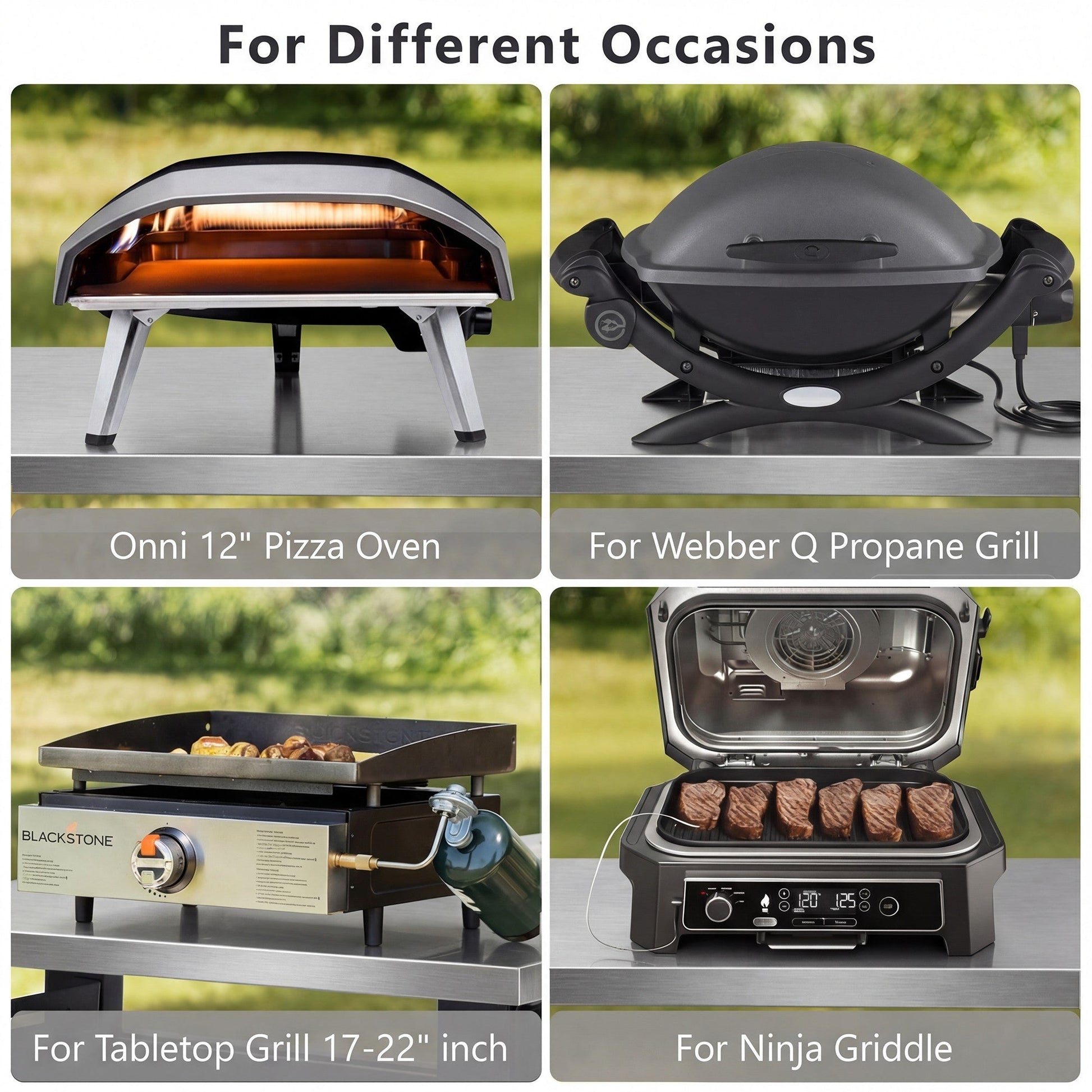 Outdoor Kitchen Prep Station with Stainless Steel Top & Storage - 1st Choice Furniture Direct