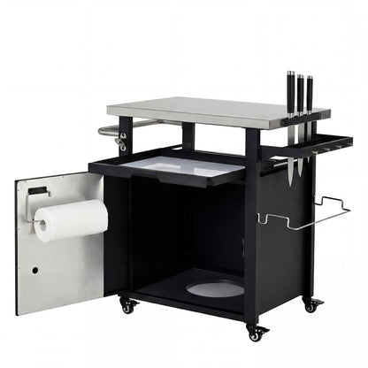 Outdoor Kitchen Prep Station with Stainless Steel Top & Storage - 1st Choice Furniture Direct