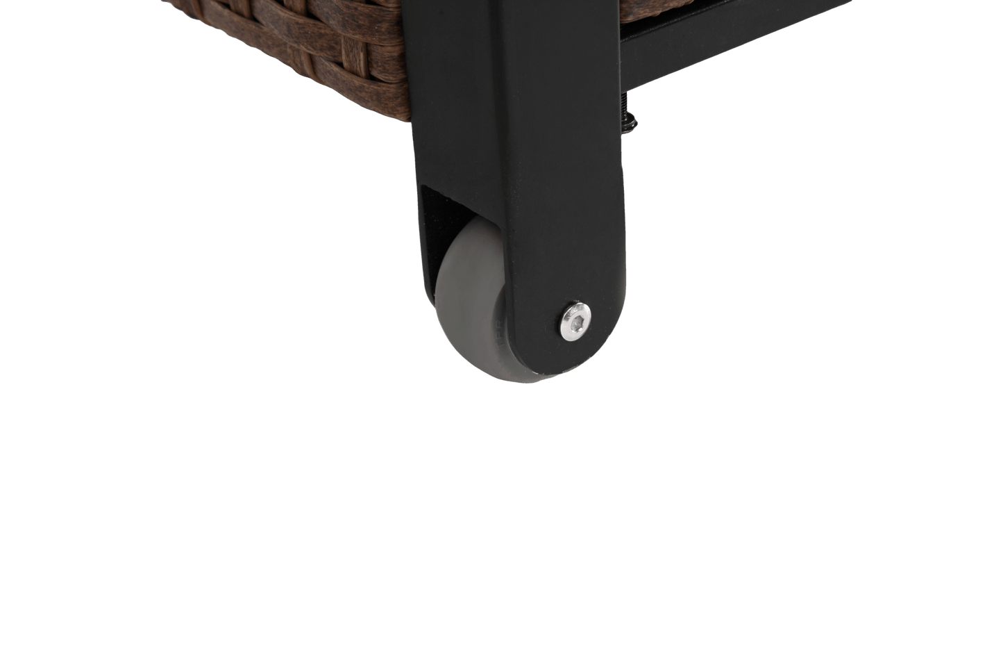 Outdoor Kitchen Wicker Island Rolling Cart & Storage Cabinet, Wheels and Stainless Steel Extended Table Top, Side Handle for Patio Kitchen or Bar Cart, Brown - 1st Choice Furniture Direct