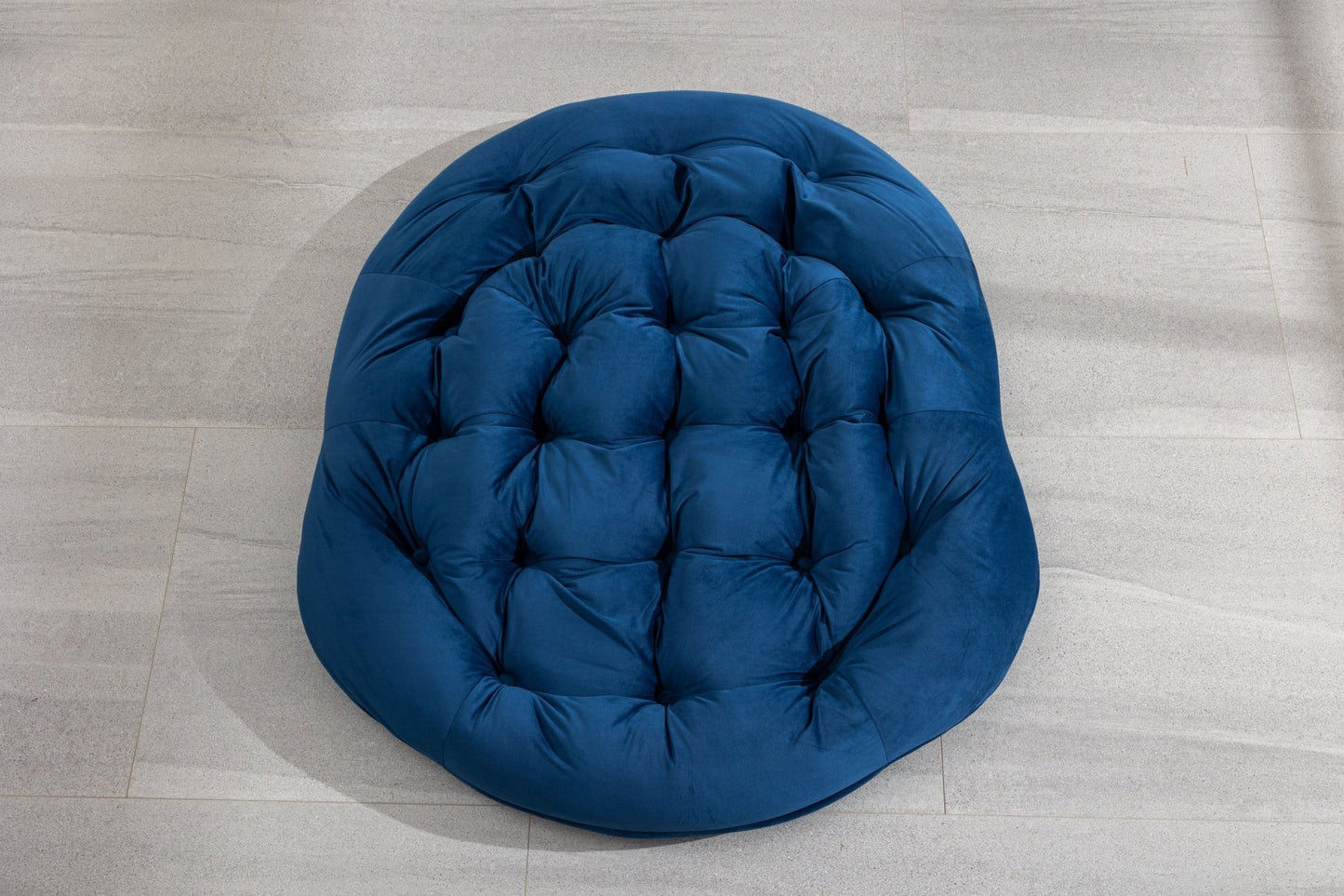 Outdoor Rattan Rocking Chair,Padded Cushion Rocker Recliner Chair Outdoor for Front Porch, Living Room, Patio, Garden, Navy Blue - 1st Choice Furniture Direct