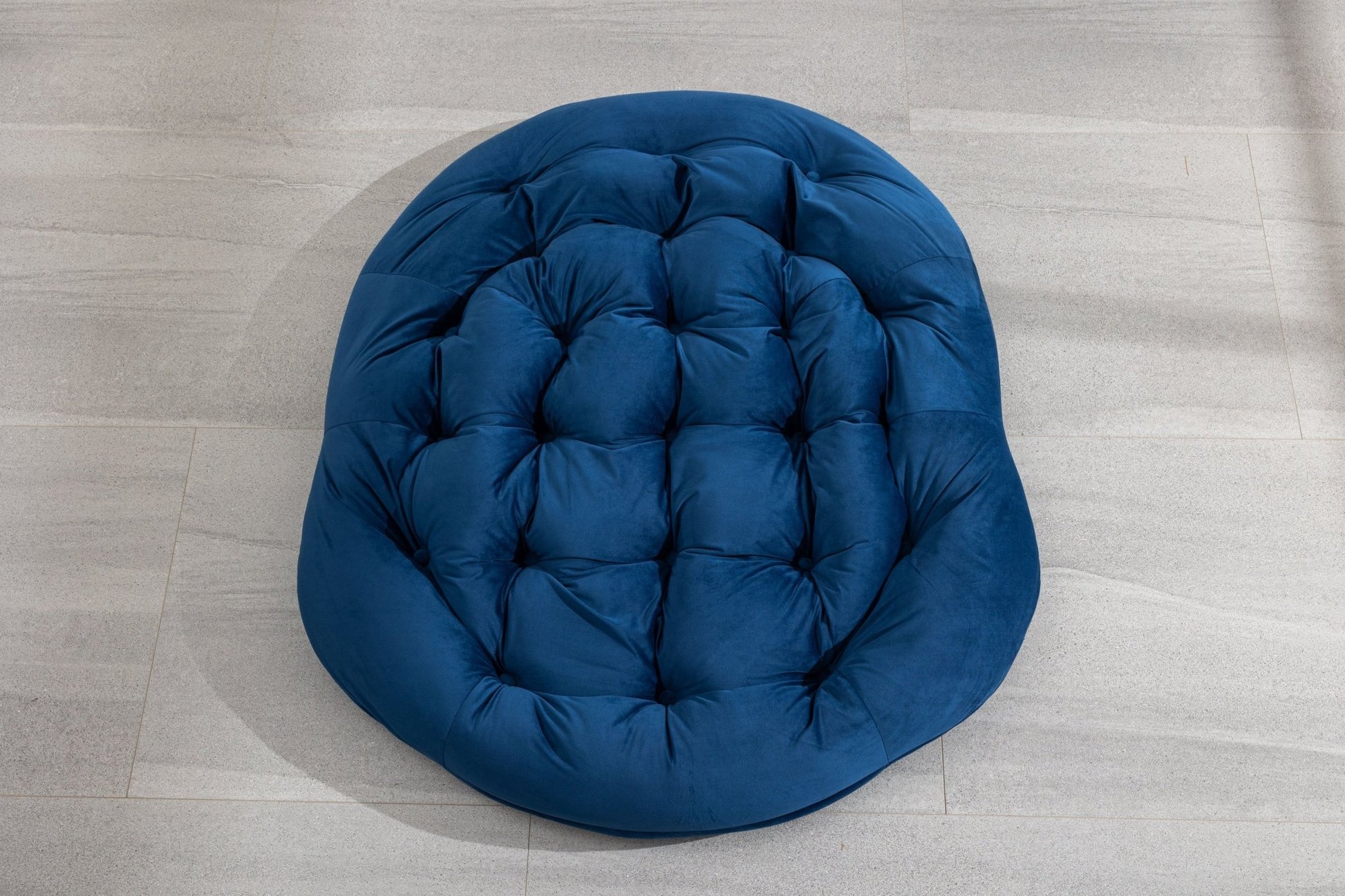 Outdoor Rattan Rocking Chair,Padded Cushion Rocker Recliner Chair Outdoor for Front Porch, Living Room, Patio, Garden, Navy Blue - 1st Choice Furniture Direct