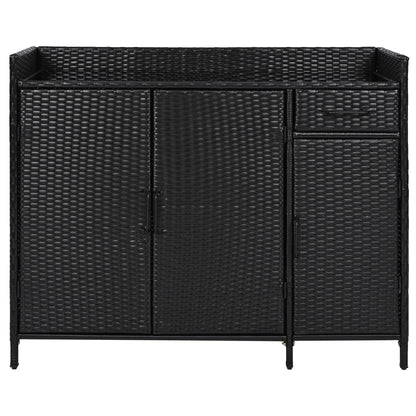 Outdoor Rattan Storage Cabinet with Glass Top | 3 Door Patio Buffet & Indoor Storage Console - 1st Choice Furniture Direct