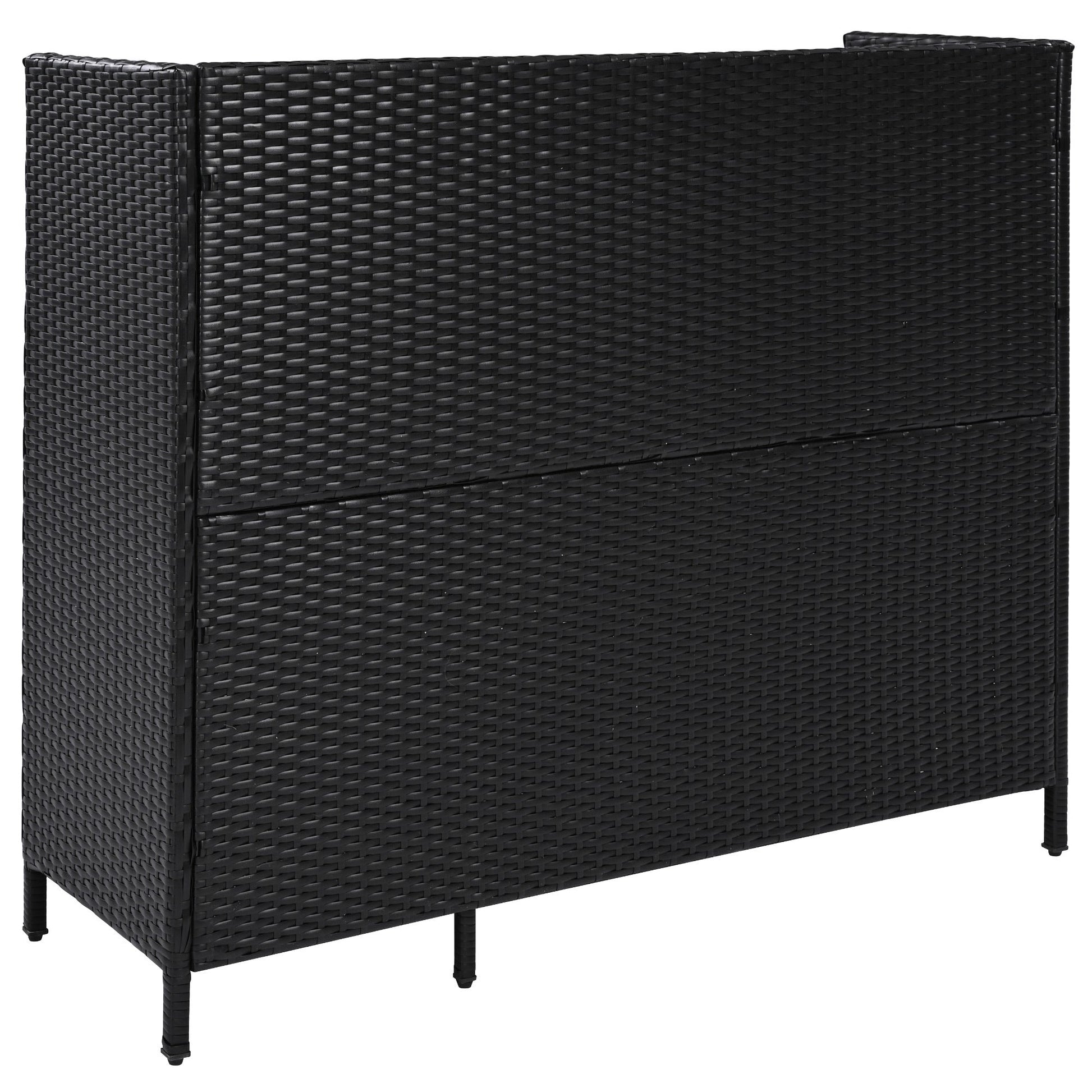 Outdoor Rattan Storage Cabinet with Glass Top | 3 Door Patio Buffet & Indoor Storage Console - 1st Choice Furniture Direct