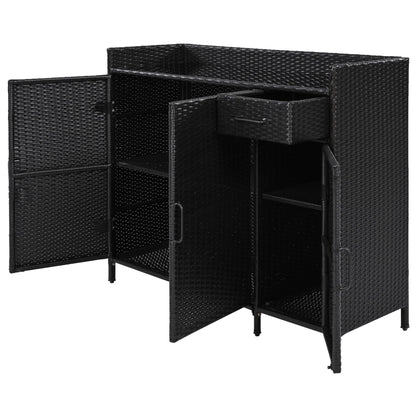 Outdoor Rattan Storage Cabinet with Glass Top | 3 Door Patio Buffet & Indoor Storage Console - 1st Choice Furniture Direct