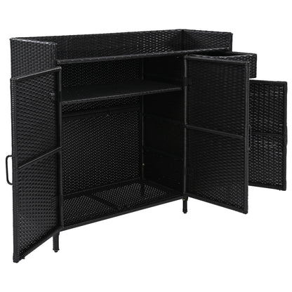 Outdoor Rattan Storage Cabinet with Glass Top | 3 Door Patio Buffet & Indoor Storage Console - 1st Choice Furniture Direct