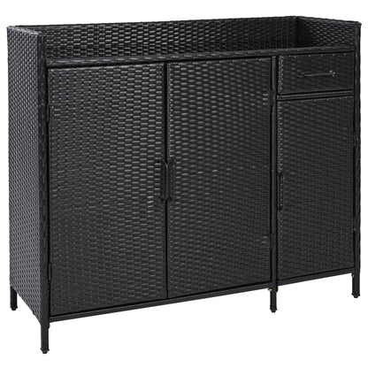 Outdoor Rattan Storage Cabinet with Glass Top | 3 Door Patio Buffet & Indoor Storage Console - 1st Choice Furniture Direct