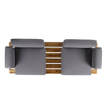 Outdoor Sofa with Cushions and Iron Legs, Dark Grey - 1st Choice Furniture Direct