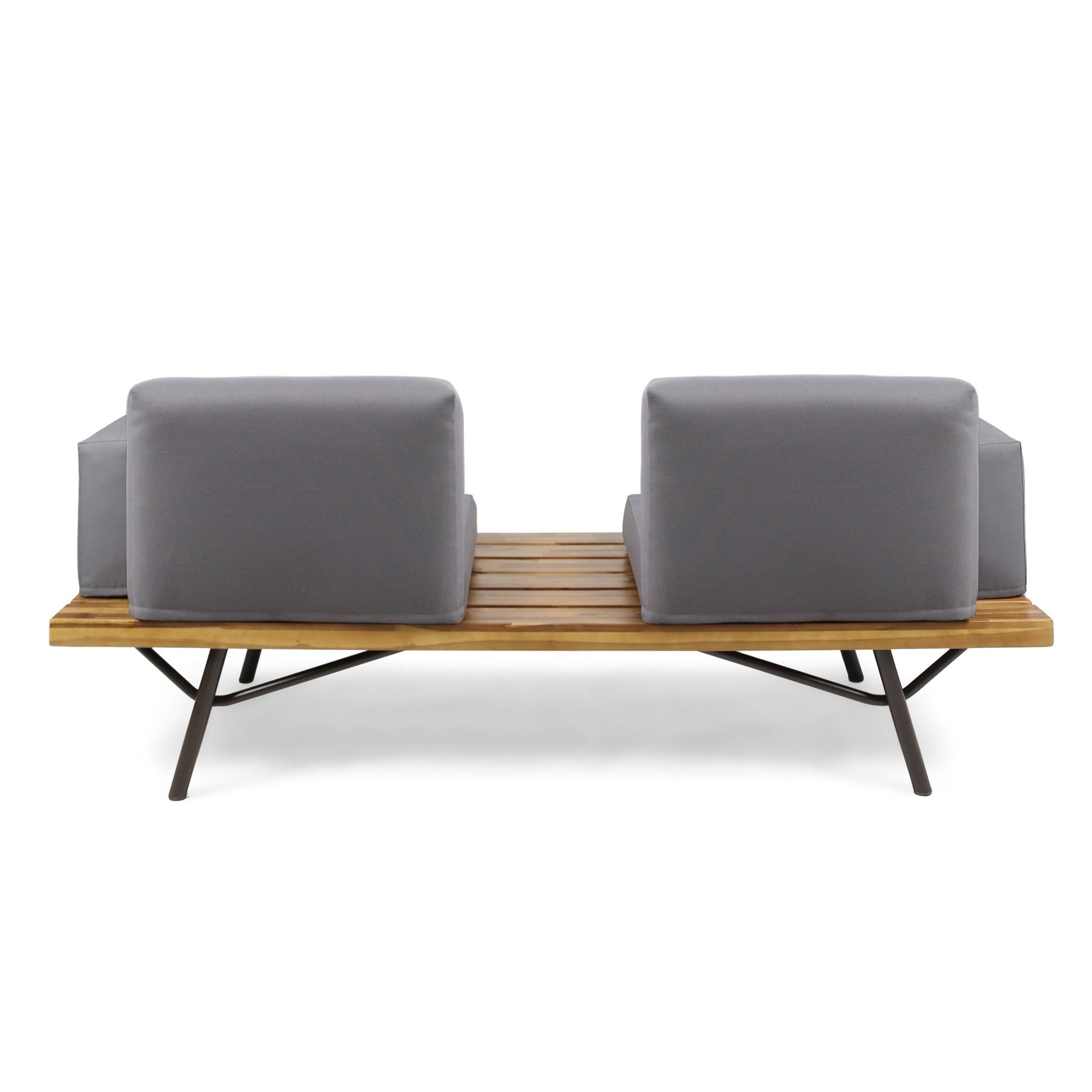Outdoor Sofa with Cushions and Iron Legs, Dark Grey - 1st Choice Furniture Direct