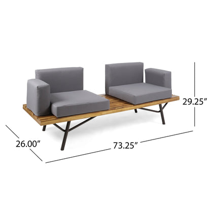 Outdoor Sofa with Cushions and Iron Legs, Dark Grey - 1st Choice Furniture Direct