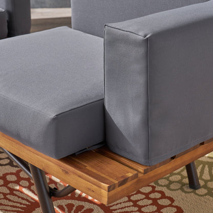 Outdoor Sofa with Cushions and Iron Legs, Dark Grey - 1st Choice Furniture Direct
