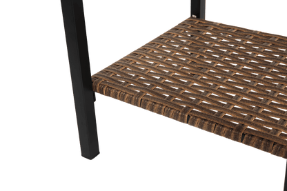 Outdoor Swivel Rocker Chairs Set 3 Piece with 1 Table and 2 Rocking & Swivel Chairs Support 350lbs Brown Wicker Outdoor Furniture Patio Conversation Set - 1st Choice Furniture Direct