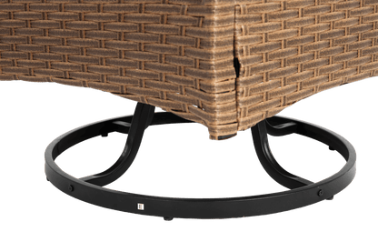 Outdoor Swivel Rocker Chairs Set 3 Piece with 1 Table and 2 Rocking & Swivel Chairs Support 350lbs Brown Wicker Outdoor Furniture Patio Conversation Set - 1st Choice Furniture Direct