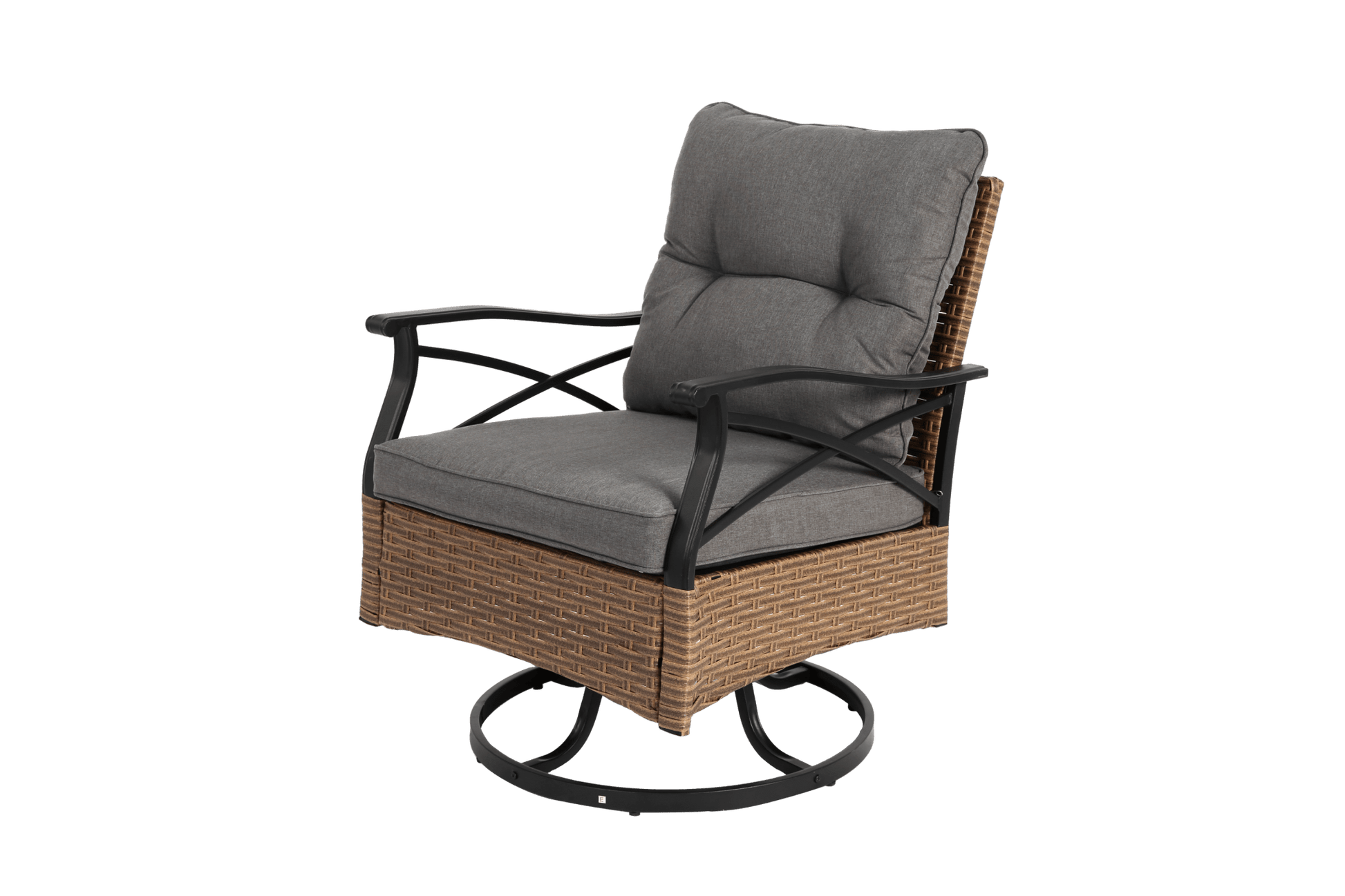 Outdoor Swivel Rocker Chairs Set 3 Piece with 1 Table and 2 Rocking & Swivel Chairs Support 350lbs Brown Wicker Outdoor Furniture Patio Conversation Set - 1st Choice Furniture Direct