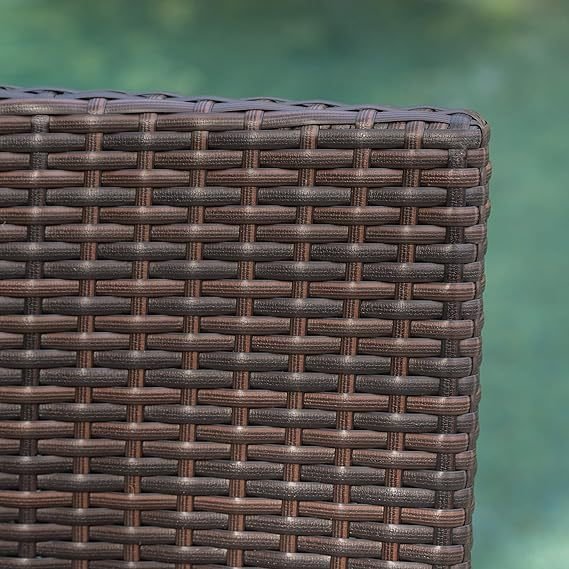 Outdoor Wicker Bar Stools Set of 2 | Foldable Patio Bar Chairs with Rattan & Iron Frame - 1st Choice Furniture Direct