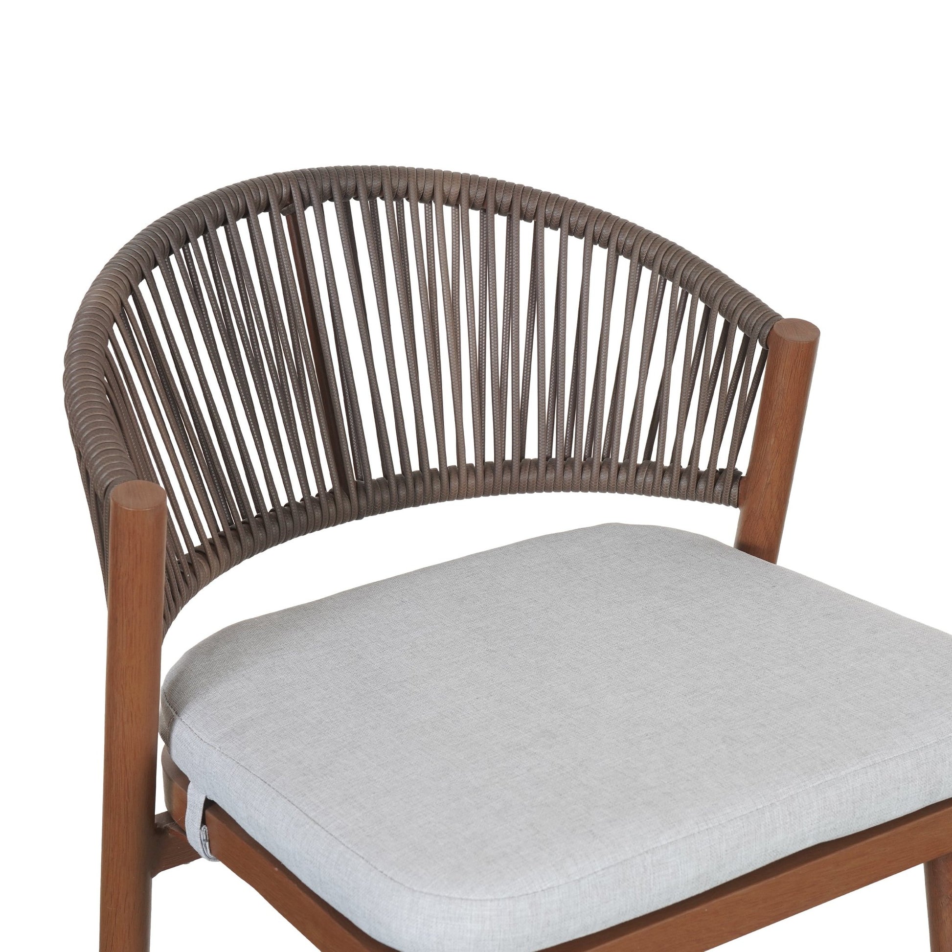 Outdoor Wicker Bar Stools Set of 2 – Teak Finish Aluminum Patio Chairs with Cushions - 1st Choice Furniture Direct