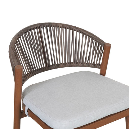 Outdoor Wicker Bar Stools Set of 2 – Teak Finish Aluminum Patio Chairs with Cushions - 1st Choice Furniture Direct