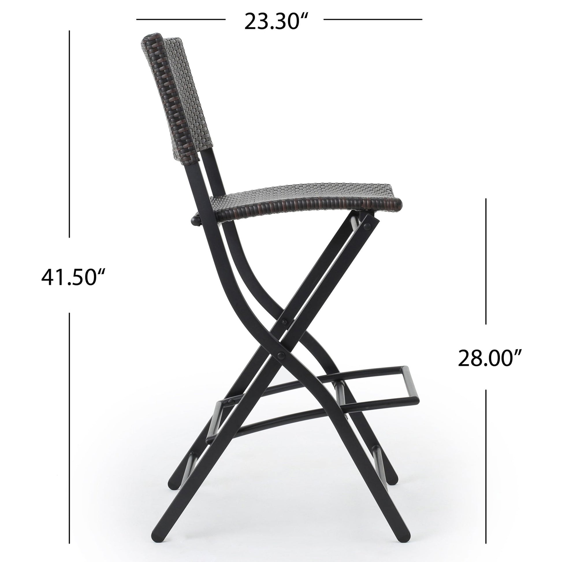 Outdoor Wicker Barstools Faux Rattan Patio Bar Stools Foldable Chair, Multibrown, Set of 2 - 1st Choice Furniture Direct