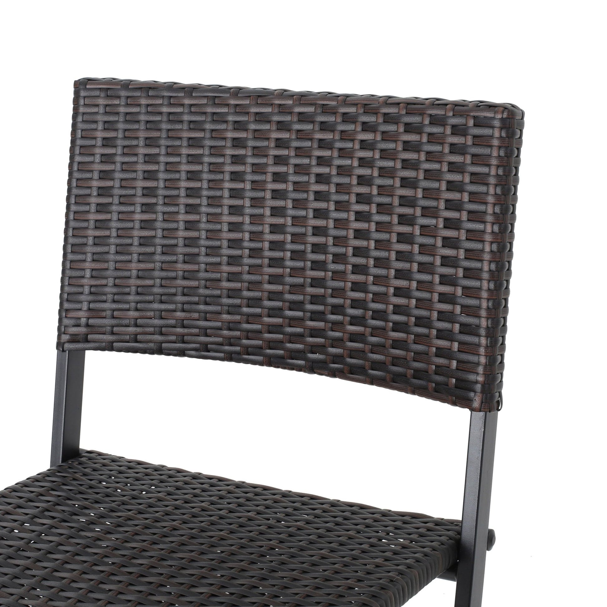 Outdoor Wicker Barstools Faux Rattan Patio Bar Stools Foldable Chair, Multibrown, Set of 2 - 1st Choice Furniture Direct