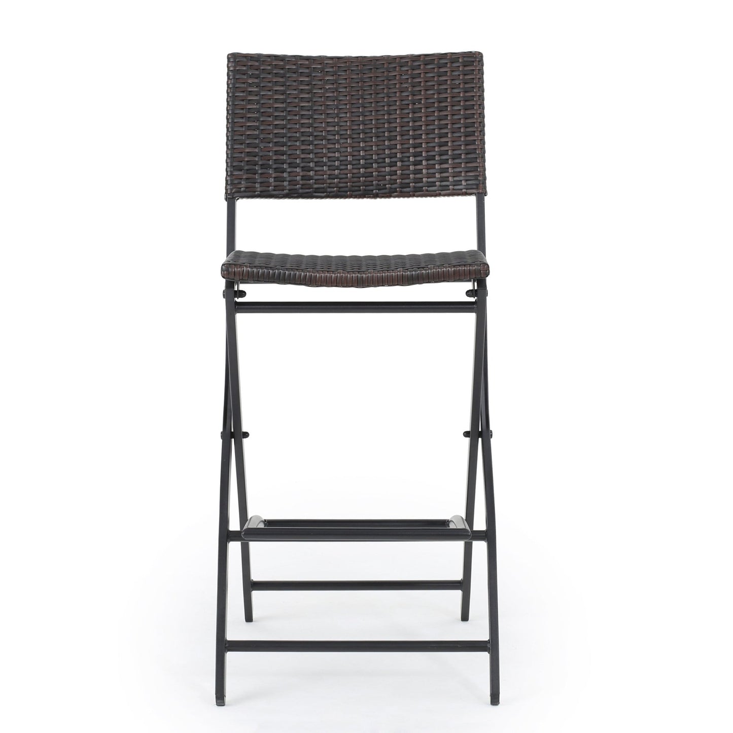 Outdoor Wicker Barstools Faux Rattan Patio Bar Stools Foldable Chair, Multibrown, Set of 2 - 1st Choice Furniture Direct