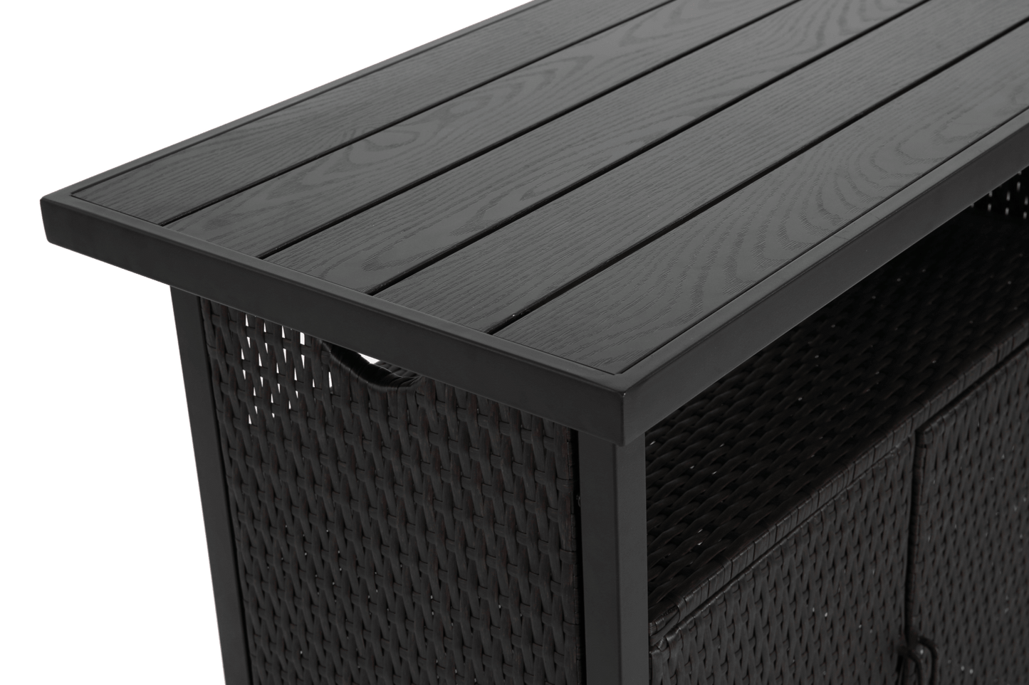 Outdoor Wicker Grill Cart with Storage & Wheels - 1st Choice Furniture Direct