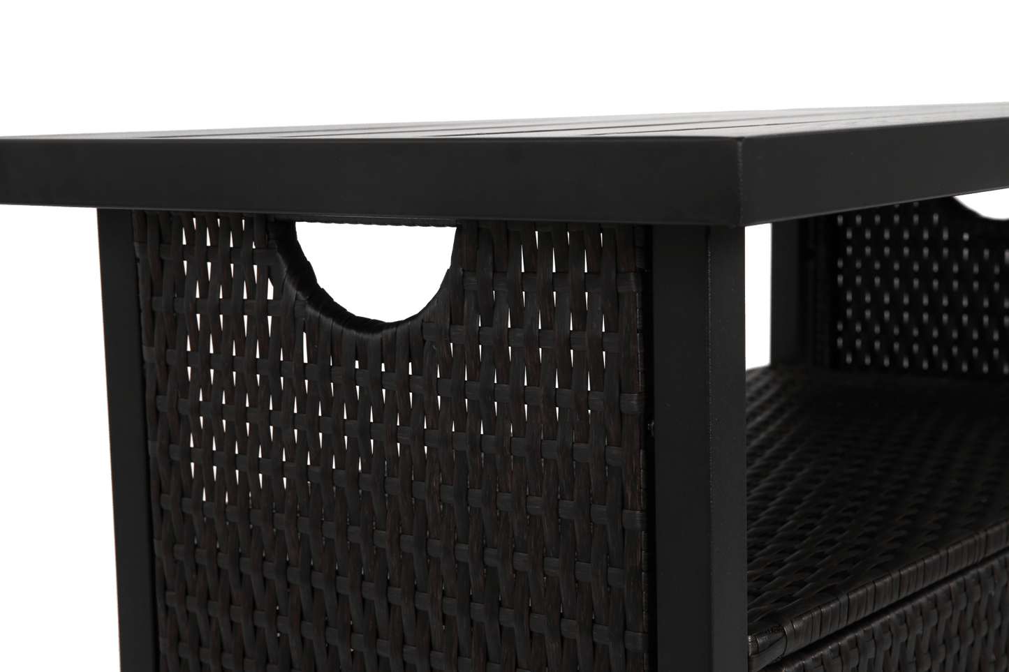 Outdoor Wicker Grill Cart with Storage & Wheels - 1st Choice Furniture Direct