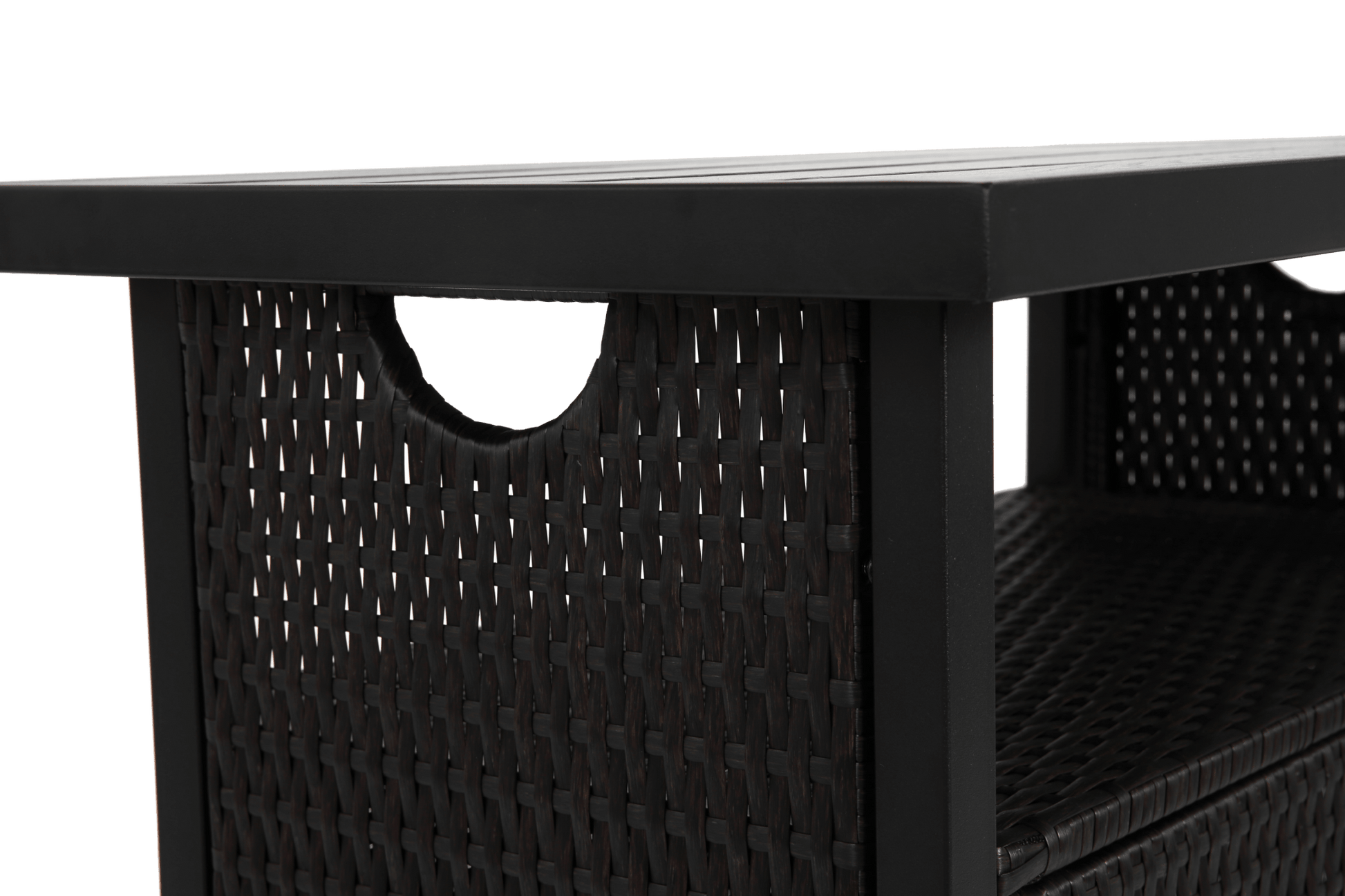 Outdoor Wicker Grill Cart with Storage & Wheels - 1st Choice Furniture Direct
