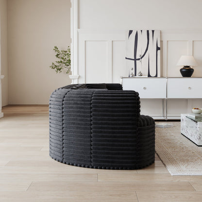 Oversized Black Corduroy Cloud Sofa | 4 Seat Modular Sectional - 1st Choice Furniture Direct
