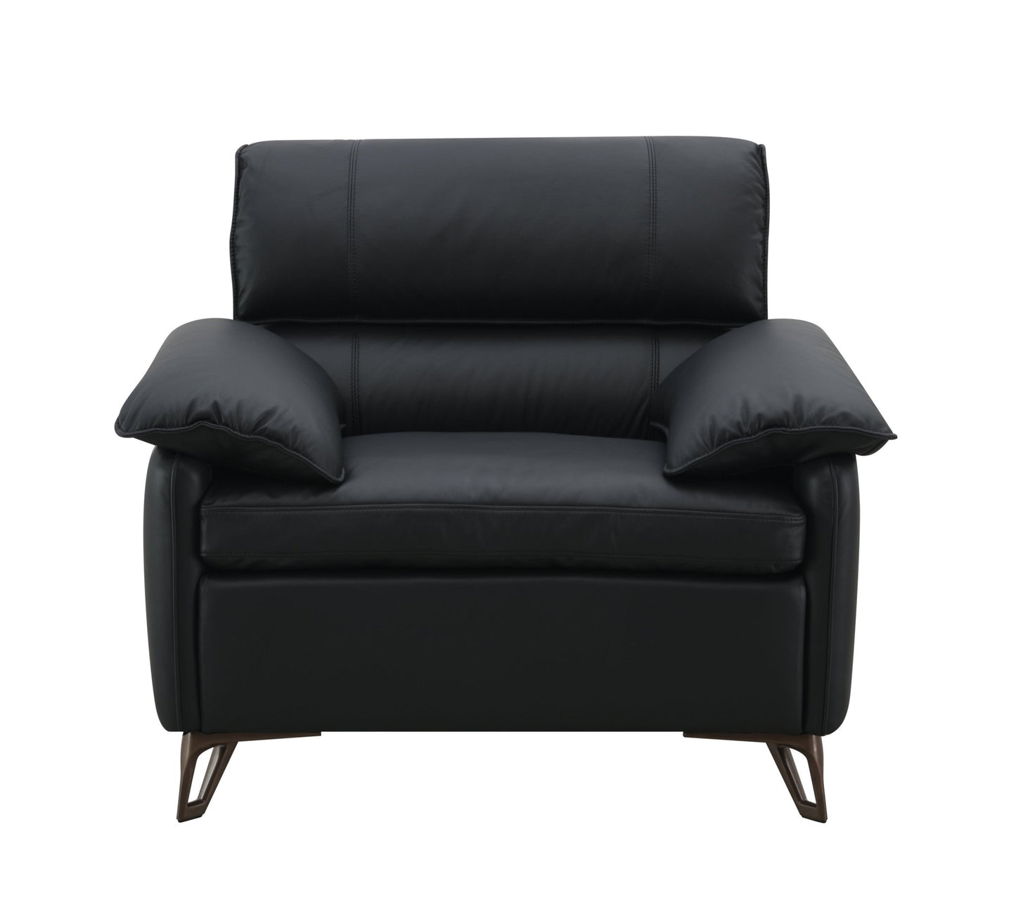Oversized Black Top Grain Leather Accent Chair - 1st Choice Furniture Direct