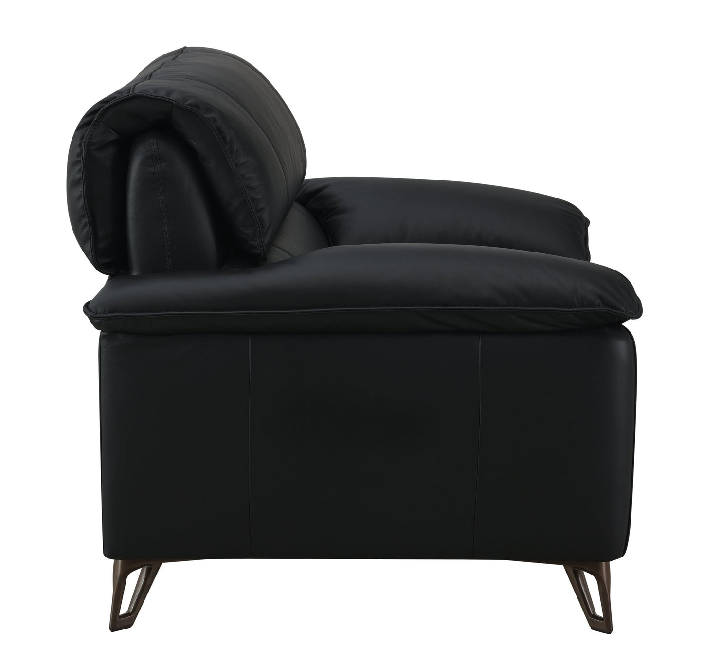 Oversized Black Top Grain Leather Accent Chair - 1st Choice Furniture Direct