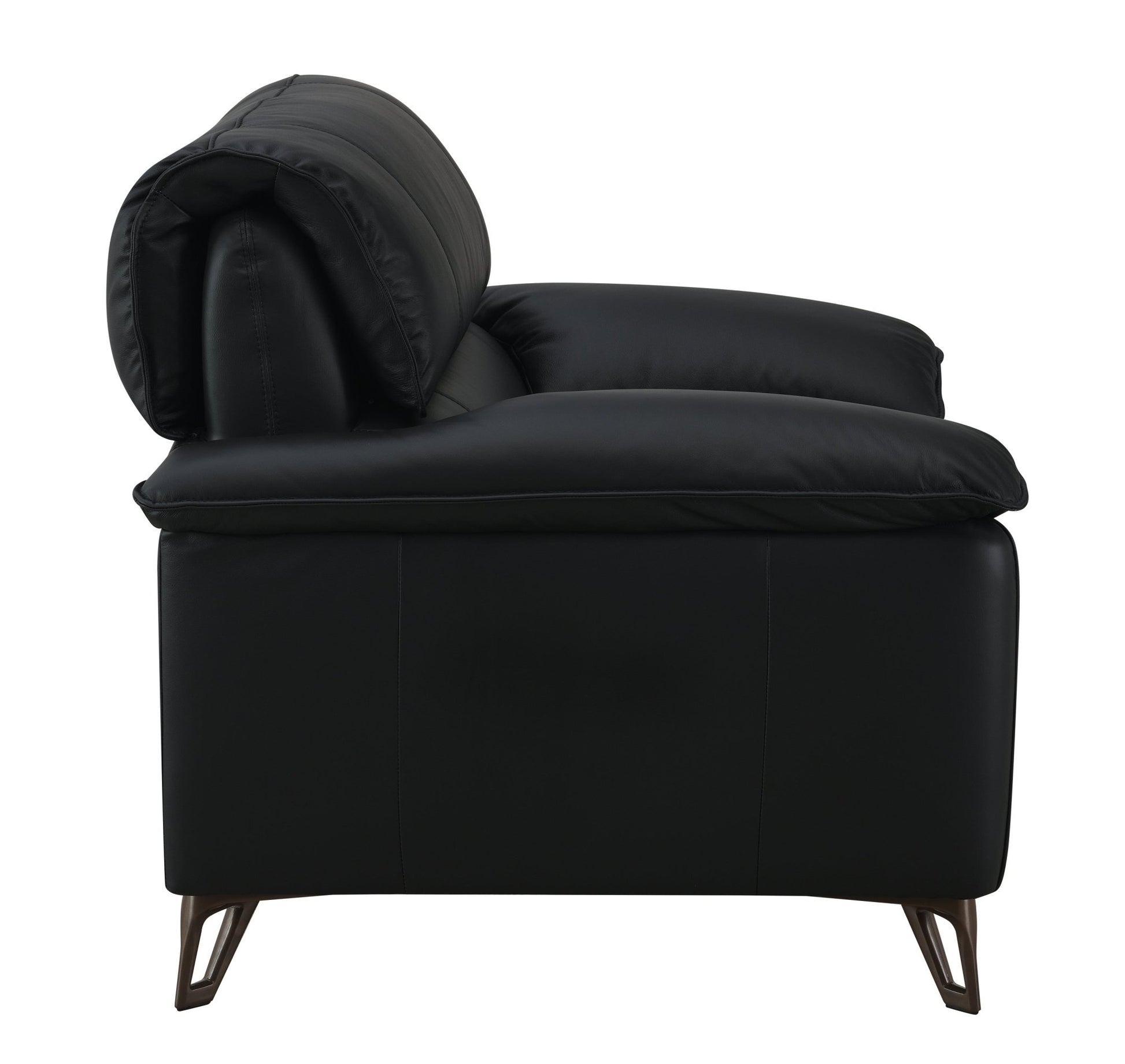 Oversized Black Top Grain Leather Accent Chair - 1st Choice Furniture Direct