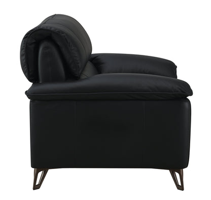 Oversized Black Top Grain Leather Accent Chair - 1st Choice Furniture Direct