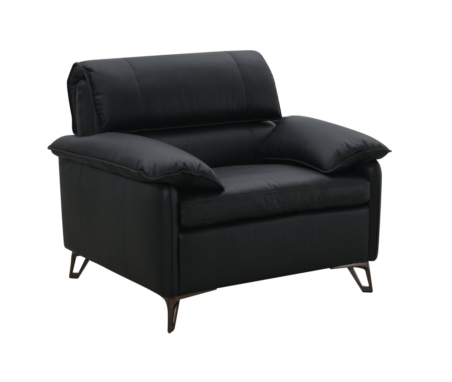 Oversized Black Top Grain Leather Accent Chair - 1st Choice Furniture Direct