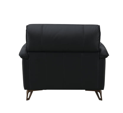 Oversized Black Top Grain Leather Accent Chair - 1st Choice Furniture Direct