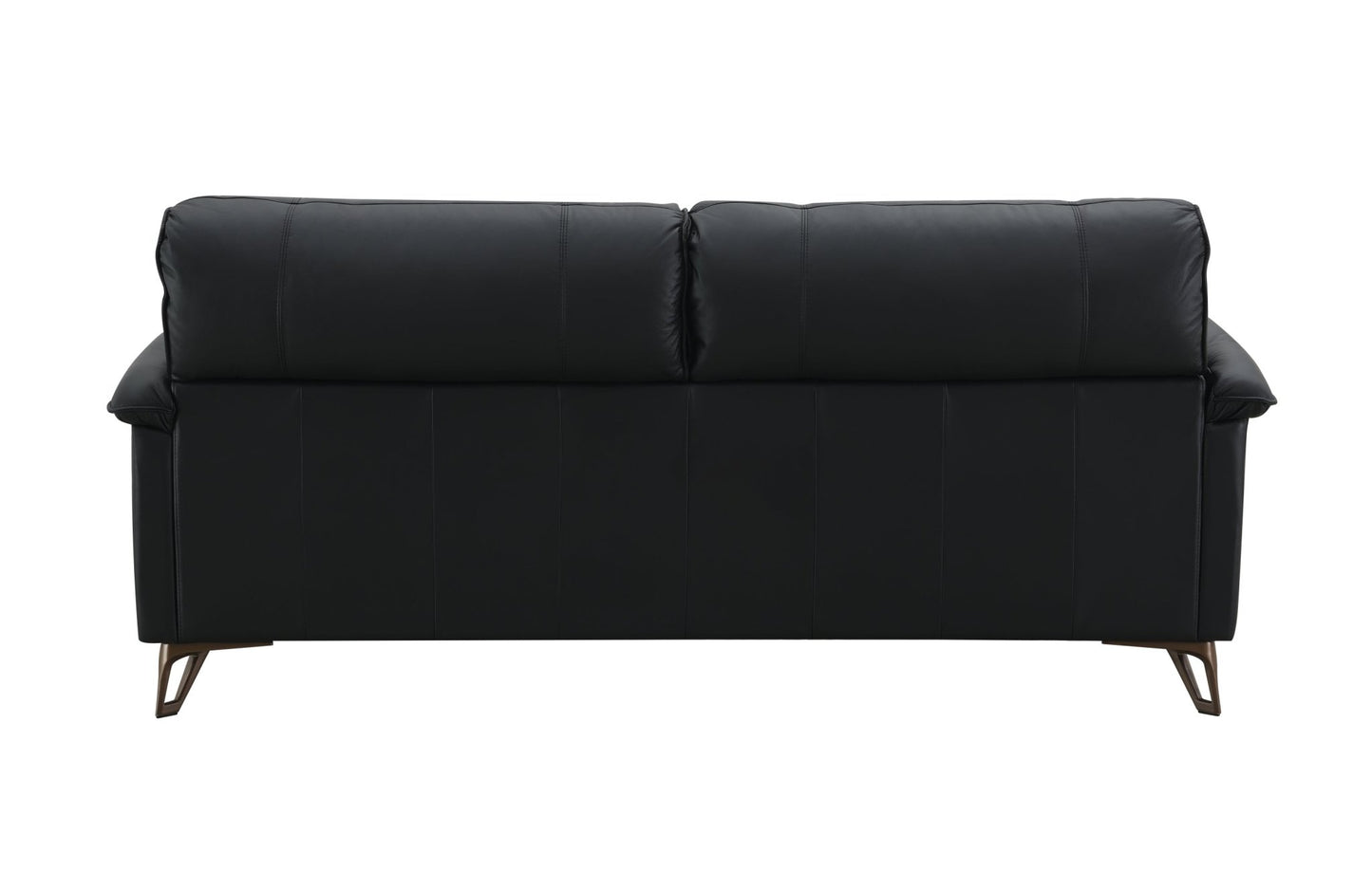 Oversized Black Top Grain Leather Loveseat with Feather Down Cushions - 1st Choice Furniture Direct