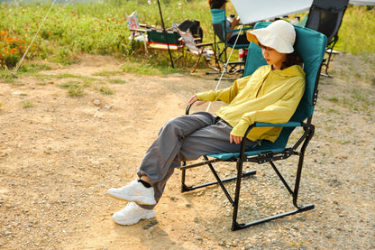 Oversized Blue Folding Camping Director Chair with Side Table - 1st Choice Furniture Direct